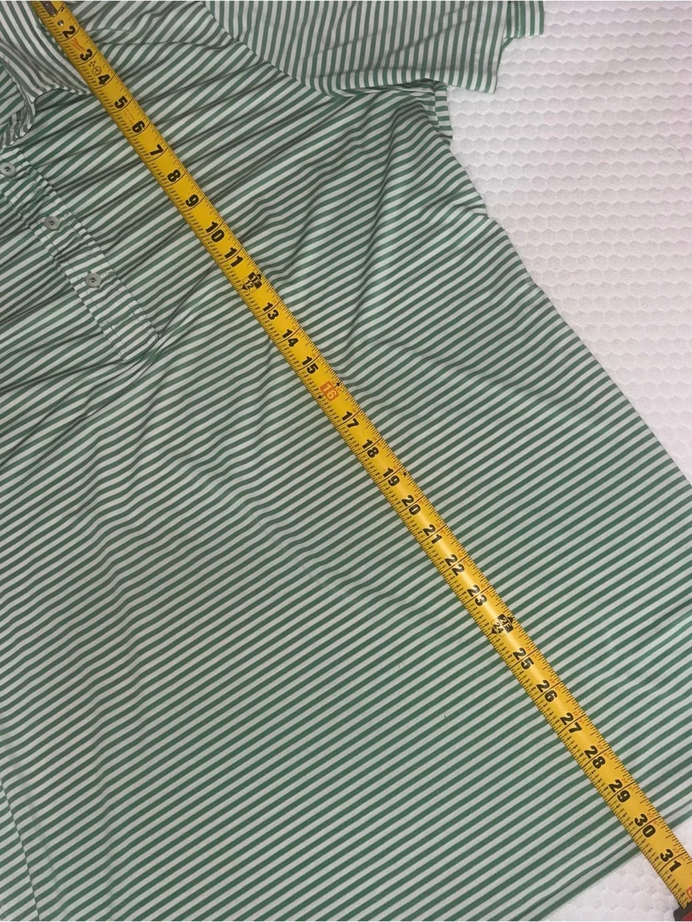 Ralph Lauren RLX Men’s Polo L Golf Performance Short Sleeve Green White Striped